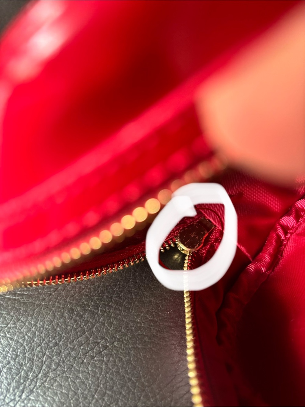Tory Burch Red Patent Leather Cosmetic Toiletry Bag - Picture 6 of 11
